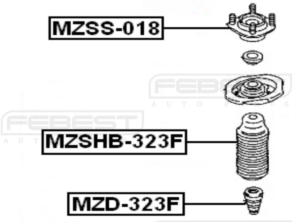  Górne mocowanie MAZDA - [AD-MZ-016] przód (wersje 5D z tyłu bębny)