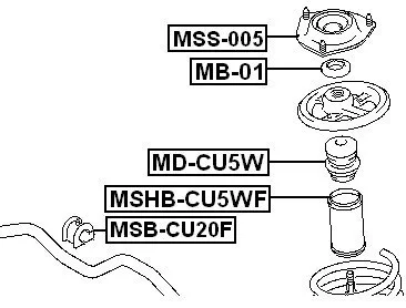 Osłona amortyzatora przód  MITSUBISHI - [MSHB-CU5WF](MB303070)