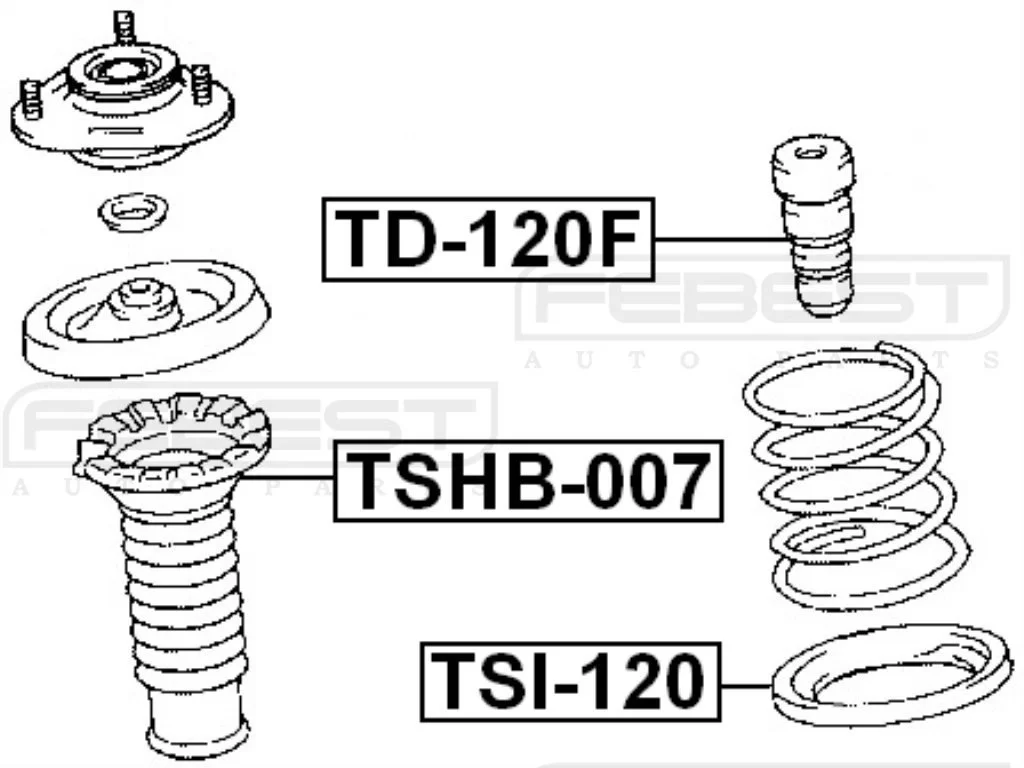 Podkładka gumowa dolna sprężyny przedniej TOYOTA- [TSI-120]  48158-47010,48158-02080 ,48158-02050