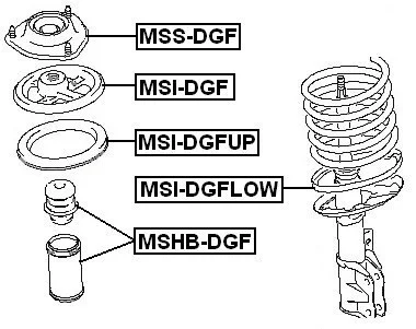 Podkładka gumowa górna sprężyny przód MITSUBISHI - [MSI-DGFUP] MR3­6­9­1­19