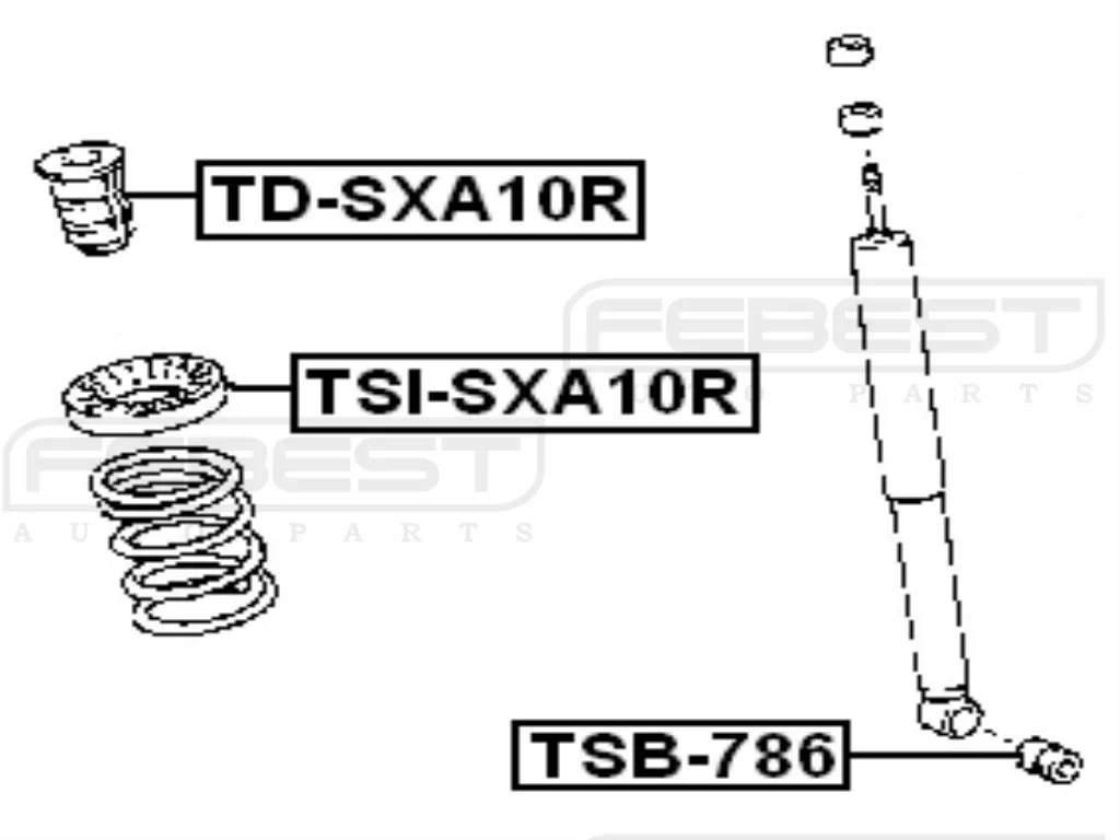 Podkładka gumowa górna sprężyny  TOYOTA- [TSI-SXA10R] 48257-42010 RAV 4 I