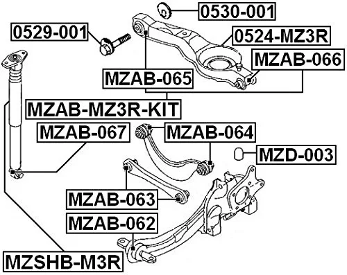  Podkładka regulacyjna wahacza tył MAZDA -  BP4K-28-473A, BP4K28473A