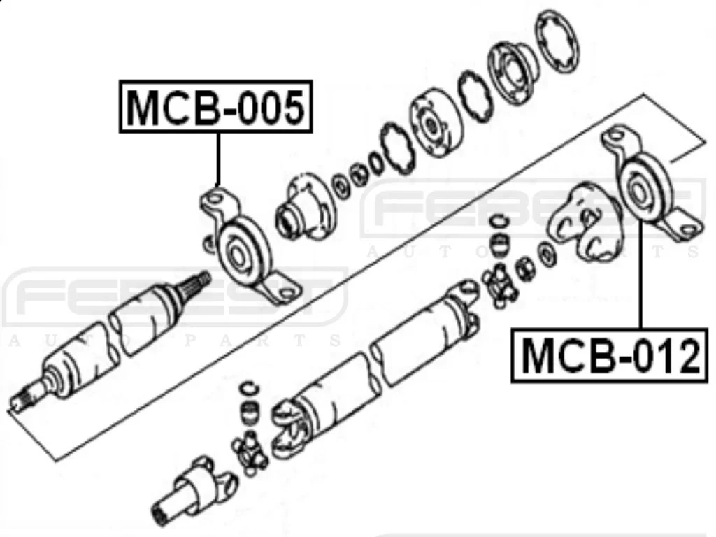 Podpora wału z łożyskiem MITSUBISHI [MCB-005]  MR95392­2 tylna