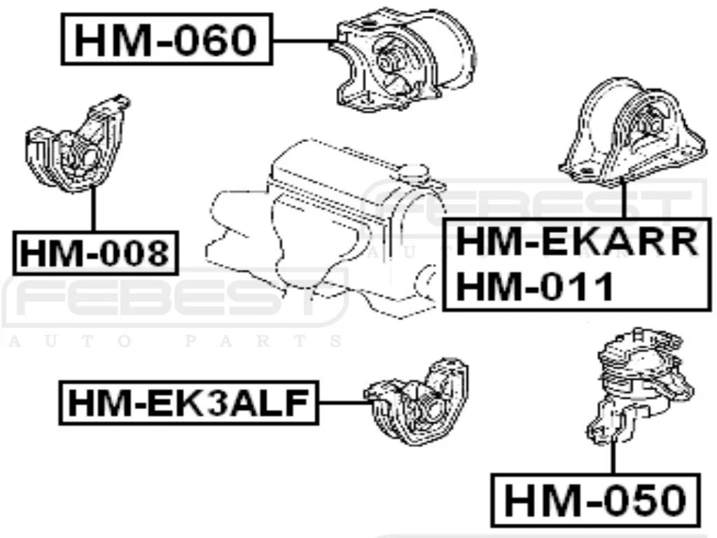 Poduszka przednia lewa - HONDA  [HM-EK3ALF] 50842-SR3-030,50842SR3030