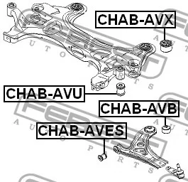 Tuleja belki zawieszenia przedniego CHEVROLET [CHAB-AVU](96535069) tylna