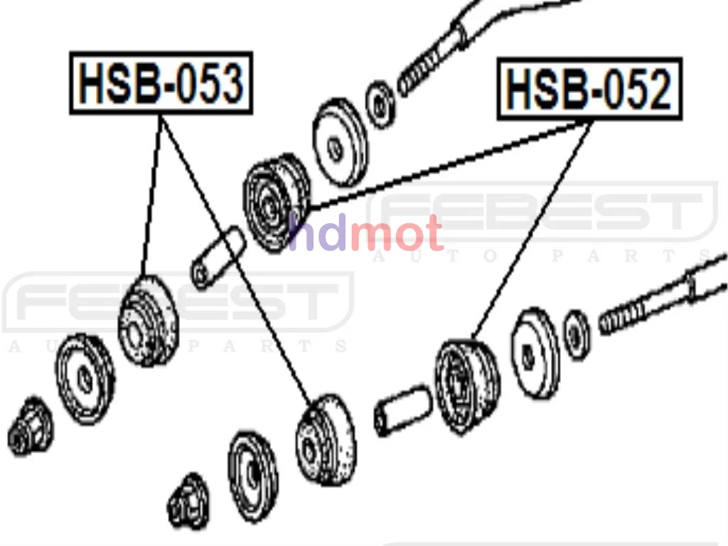 Tuleja drążka reakcyjnego przód  HONDA- [HSB-052] (51381-S84-A01) tylna