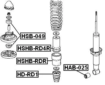 Tuleja amortyzatora tylnego - HONDA [HAB-025] (52622-SR3-003,52622SR3003)