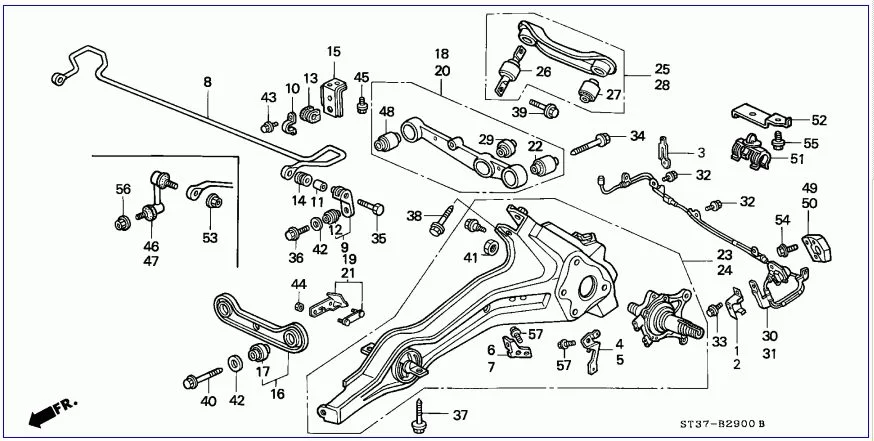 Tuleja wahacza tylnego poprzecznego - HONDA [J54007AYMT] 50/37 mm