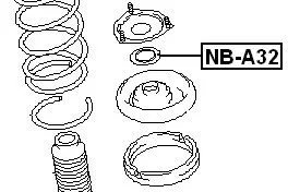 Łożysko górnego mocowania NISSAN - [AD-NS-020] (54325-0W000) PRZÓD 