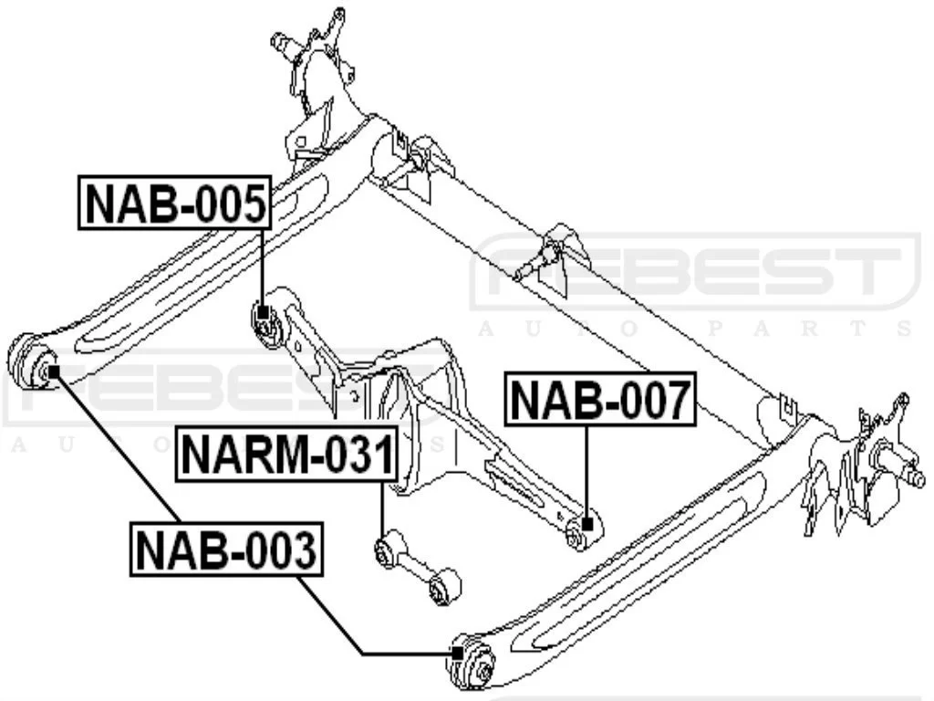 Drążek zawieszenia  belki tylnej INFINITI NISSAN - [NARM-031](55120­-0M000)