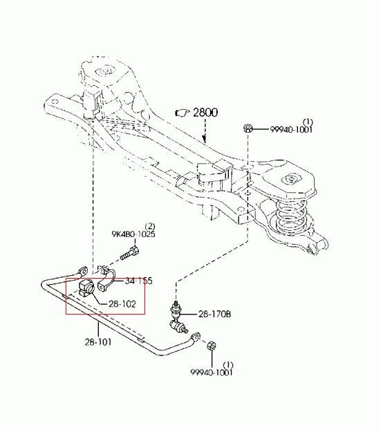 Guma drążka stabilizatora tył MAZDA 5 - [MZSB-MZ5R] (C243-28-156C,D) DI-19,6 mm