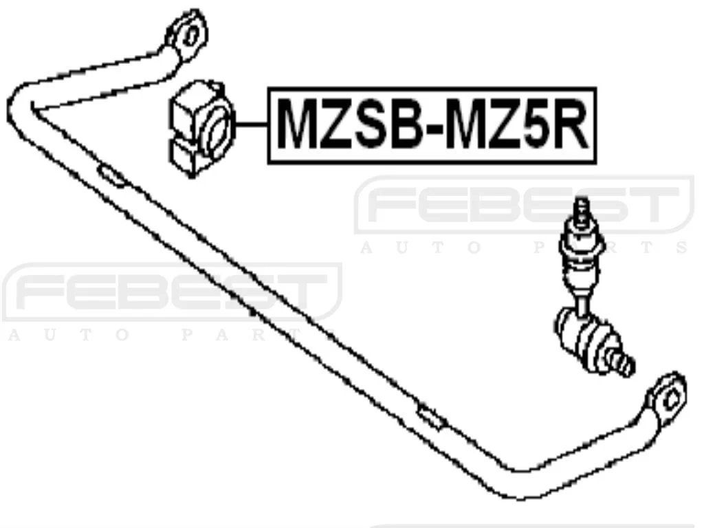 Guma drążka stabilizatora tył MAZDA 5 - [MZSB-MZ5R] (C243-28-156C,D) DI-19,6 mm