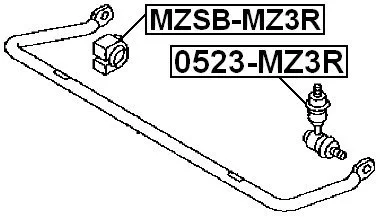 Guma drążka stabilizatora tył MAZDA 3 (2006->) - [MZSB-MZ3T] (BP4K-28-156D,BP4K-28-156E)