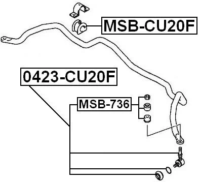 Guma drążka stabilizatora przedniego MITSUBISHI- [ZGS-MS-027 ] MN100250 D=26 mm