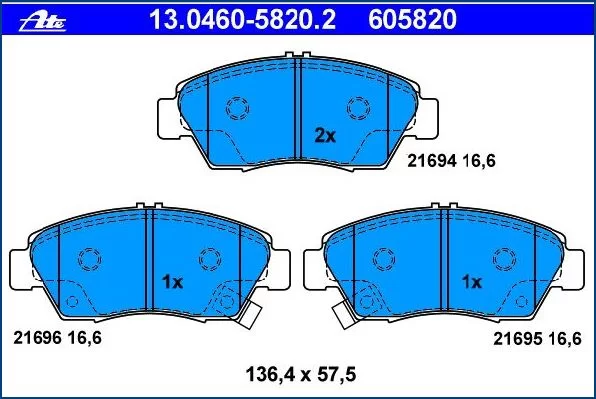 Klocki hamulcowe HONDA - [13.0460-5820.2]