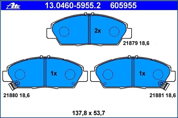 Klocki hamulcowe HONDA - [13.0460-5955.2]