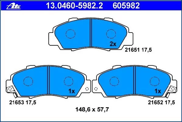 Klocki hamulcowe HONDA - [13.0460-5982.2]