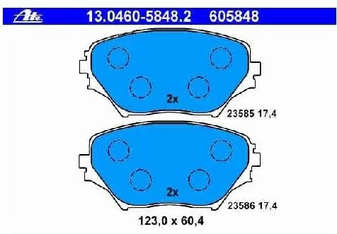 Klocki hamulcowe TOYOTA - [13.0460-5848.2](04465-42110)