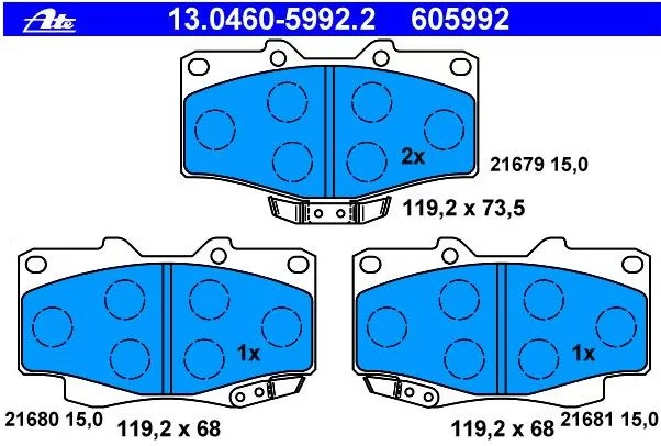 Klocki hamulcowe TOYOTA - [13.0460-5992.2]