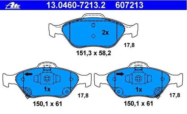 Klocki hamulcowe TOYOTA -[13.0460-7213.2] sys.ATE