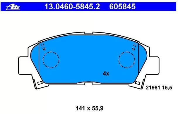 Klocki hamulcowe TOYOTA - [13.0460-5845.2] 2000.01->