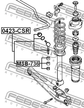 Łącznik drążka stabilizatora tył  MITSUBISHI - [0423-CSR](4056A037,MR403771)