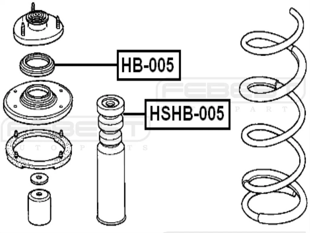 Łożysko górnego mocowania HONDA - [HB-005] (51726­-S3V-A01) PRZÓD 