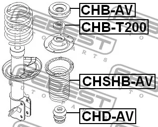 Łożysko mocowania amortyzatora przedniego - CHEVROLET [CHB-T200] (96535010)