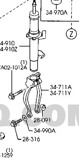 Odbojnik tłumik dynamiczy wahacza dolnego przód MAZDA GJ6A34990 , GJ6A-34-990