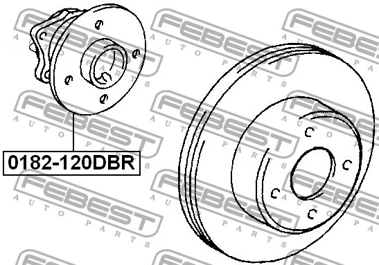 Piasta koła tył TOYOTA - [0182-120DBR] (42450-02060) (+ABS) 