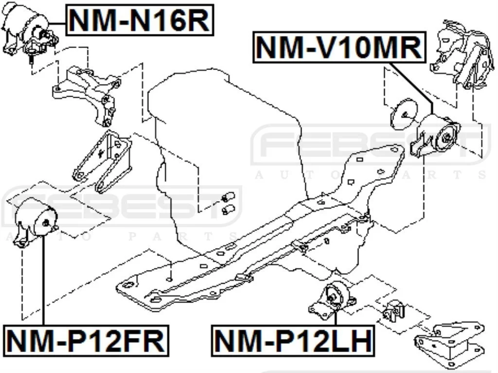 Poduszka silnika lewa - NISSAN [NM-P12LH] 11220AU300,11220AU301 HYDRO