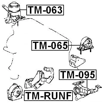 Poduszka silnika lewa - TOYOTA [TM-095](12372-28041,1237228041) ATM