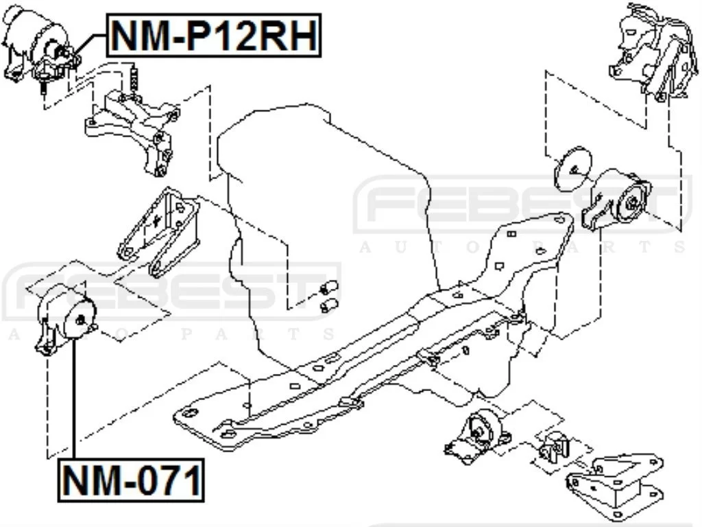 Poduszka silnika prawa (hydro) NISSAN -[NM-P12RH] 11210AU400 , 11210-AU400