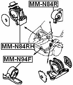 Poduszka silnika przód - MITSUBISHI [MM-N94F] MR316642 