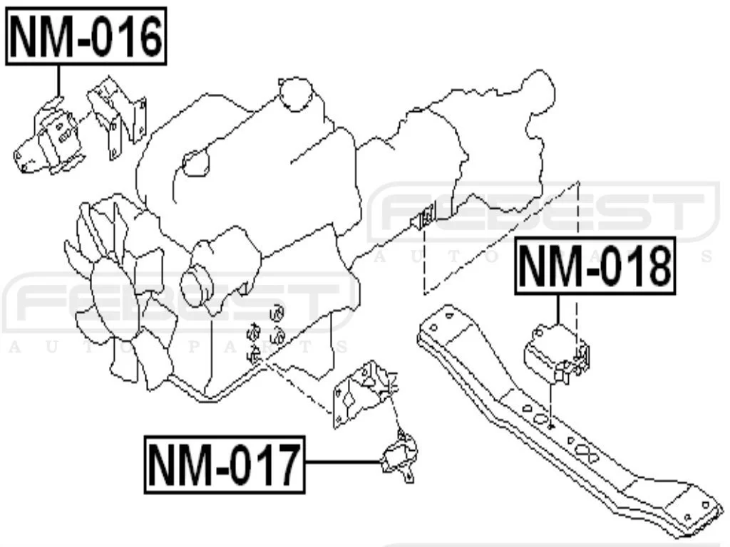 Poduszka silnika (skrzyni biegów) tylna - NISSAN [NM-018](11320-31G05,11320-0F001) 