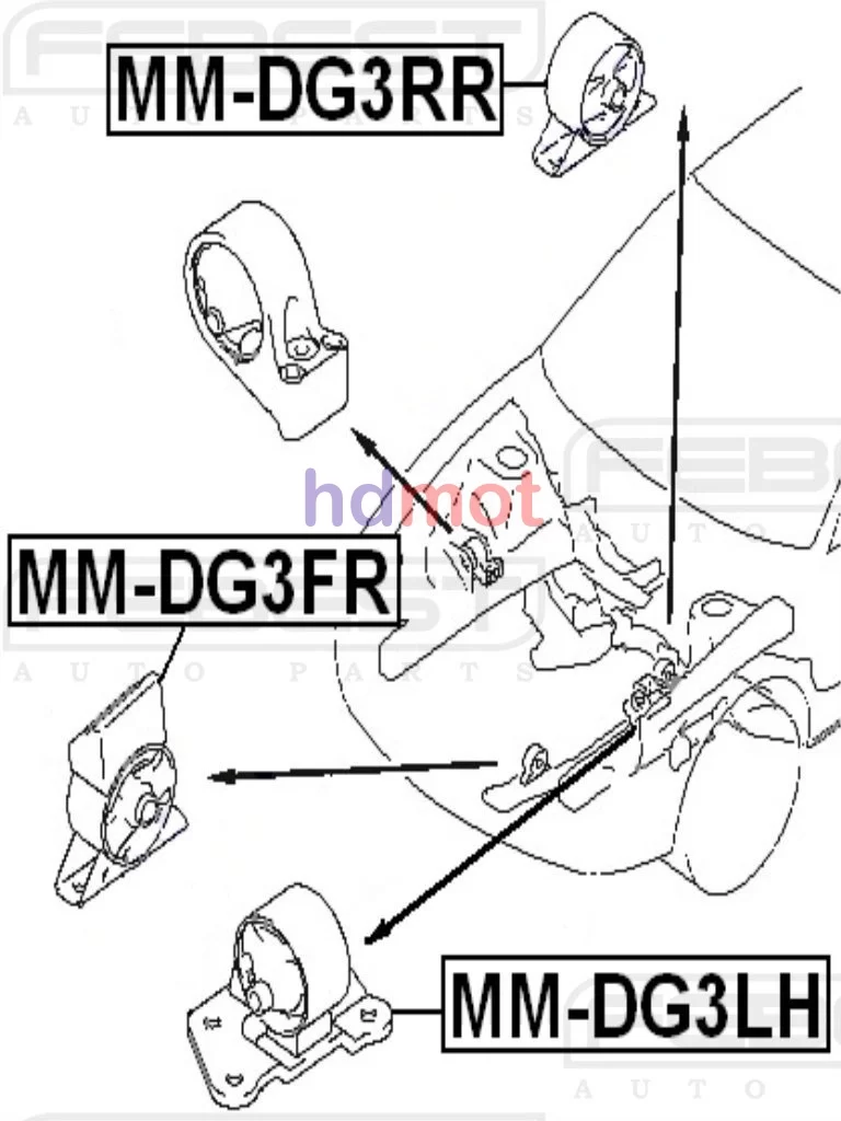 Poduszka silnika tył - MITSUBISHI  [MM-DG3RR ] MR102115 MT