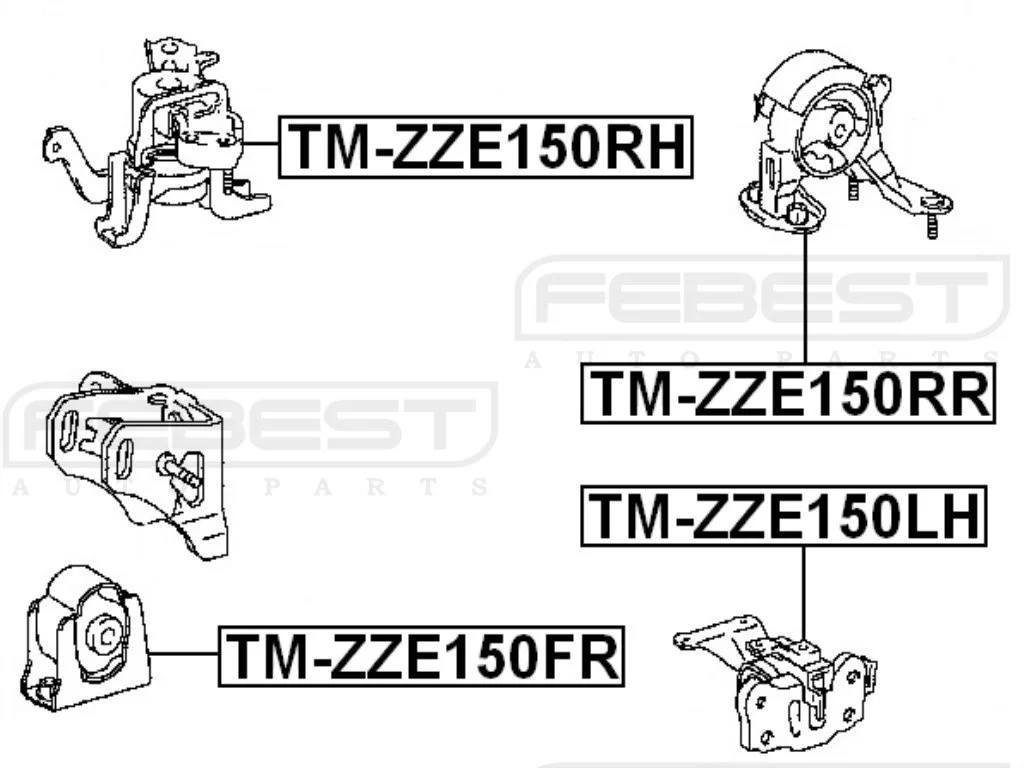 Poduszka silnika tył - TOYOTA - [TM-ZZE150RR] 12371-22220 ,1237122220