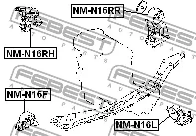 Poduszka silnika tylna - NISSAN [NM-N16RR] 11320-BM500 , 11320BM500