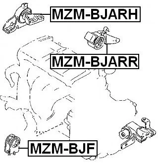 Poduszka skrzyni biegów tylna - MAZDA  [MZM-BJARR] (B25G-39-040C B25G-39-040D) (AT)