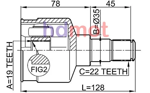 Przegub kpl. CHEVROLET - [1011-AV](96391556) 19x35x22