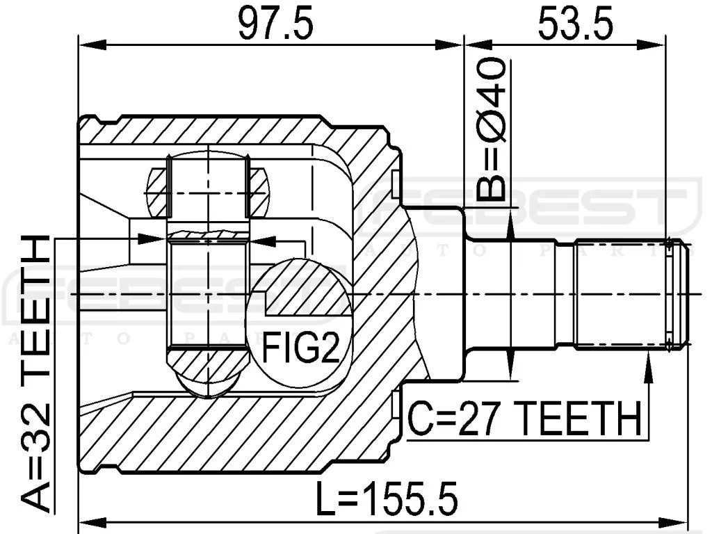 Przegub kpl. HONDA - [0311-CRVMTRH](44310-S9A-300 ,44310-SM1-300)(32x40x27(58.5))  PRAWY  