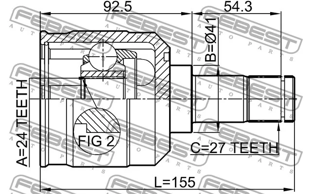 Przegub kpl. MITSUBISHI - [0411-EA](#MN171196 MR336586) 24x41x27