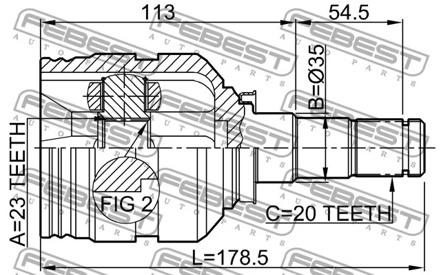 Przegub wewn. LEWY kpl. TOYOTA - [0111-ST220LH](43040-05030) 23x35x20