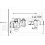 Przegub wewn. PRAWY kpl. z półosią TOYOTA - [NPW-TY-021](43030-05050) 23x35x20