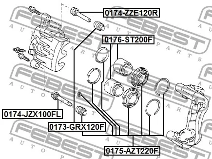  Reperaturka zacisku hamulcowego przód  - [0175-AZT220F] 04479-20281 , 0447920281 kpl.zacisk dwutłokowy