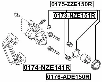 Reperaturka zacisku tył  TOYOTA- [0175-ZRE151R] 04479-02310,0447902310 sys. BOSCH