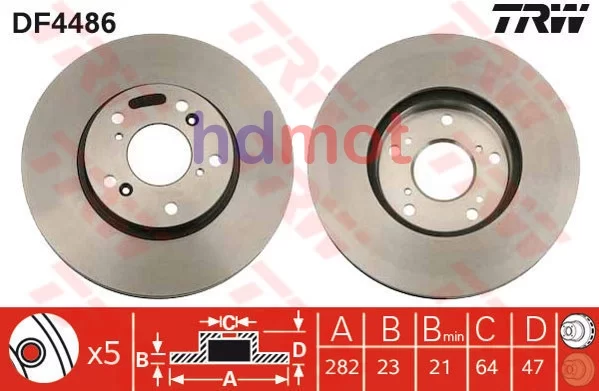 Tarcza hamulcowa HONDA - [DF4486] 45251S7AE10