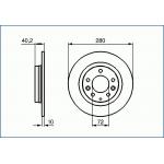 Tarcza hamulcowa MAZDA - [29-0323S](OPT) 280x40,5x10x5