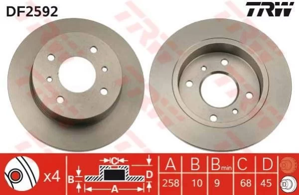 Tarcza hamulcowa NISSAN - [DF2592] (14")