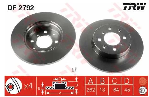 Tarcza hamulcowa ROVER - [DF2792]-pełna